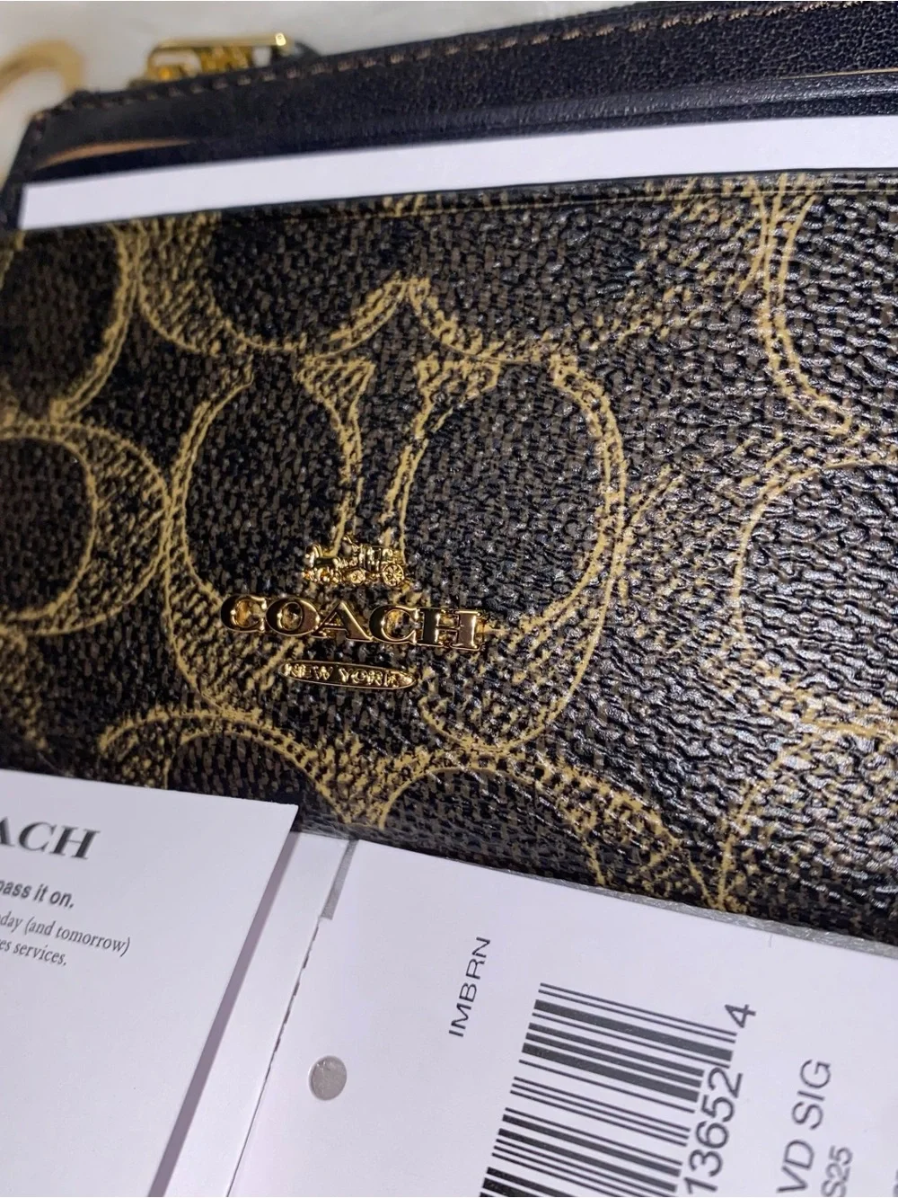 Coach Mini Skinny Id Case In Loved Signature Canvas New with tags